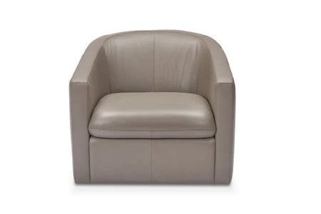 Creta Swivel Chair in Mushroom Leather Made In Italy (2 in stock)