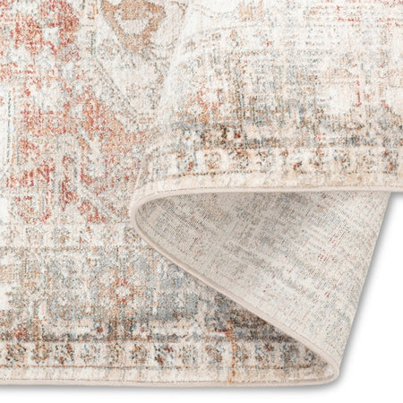 Elaxi Power Loomed Polyester Rug Style 52 Red Multi Tones 8' x 10'