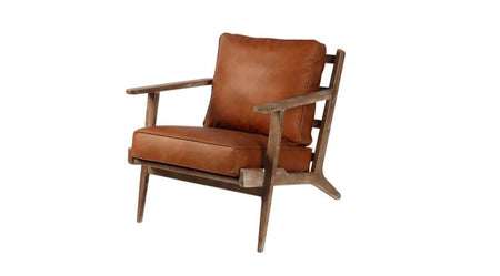 Junior Camel Brown Leather Armchair (2 in stock)