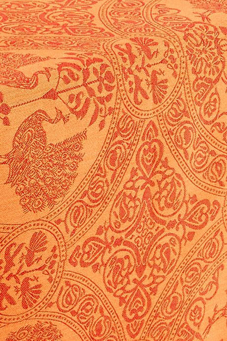 Jacquard Tablecloth Orange Peacock Pattern 60" x 90" (2 in stock)