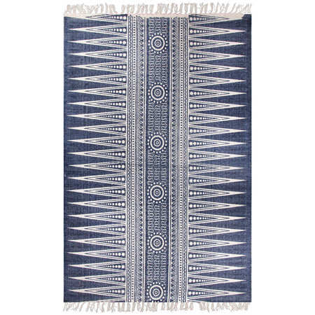 Valencia Flatwoven Navy Cotton Rug 8' x 10' (1 in stock)