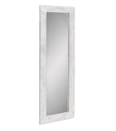 Wooden Tall Mirror Distressed White
