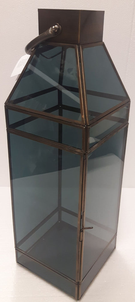 Lantern Yasmina Blue Glass and Brass (qty of 2 in stock)