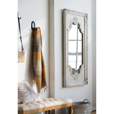 Alcott White Distressed Tall Mirror (1 in stock)
