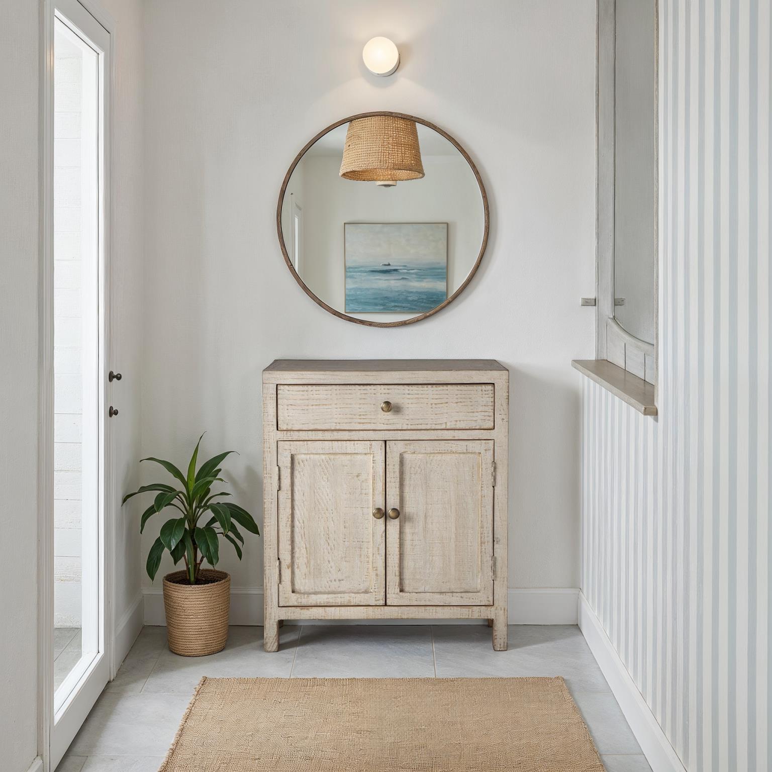 Amelia 2 Door Cabinet Whitewashed (2 in stock)