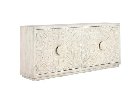 Apollo Mango Wood 4 Door Cabinet Coastal White