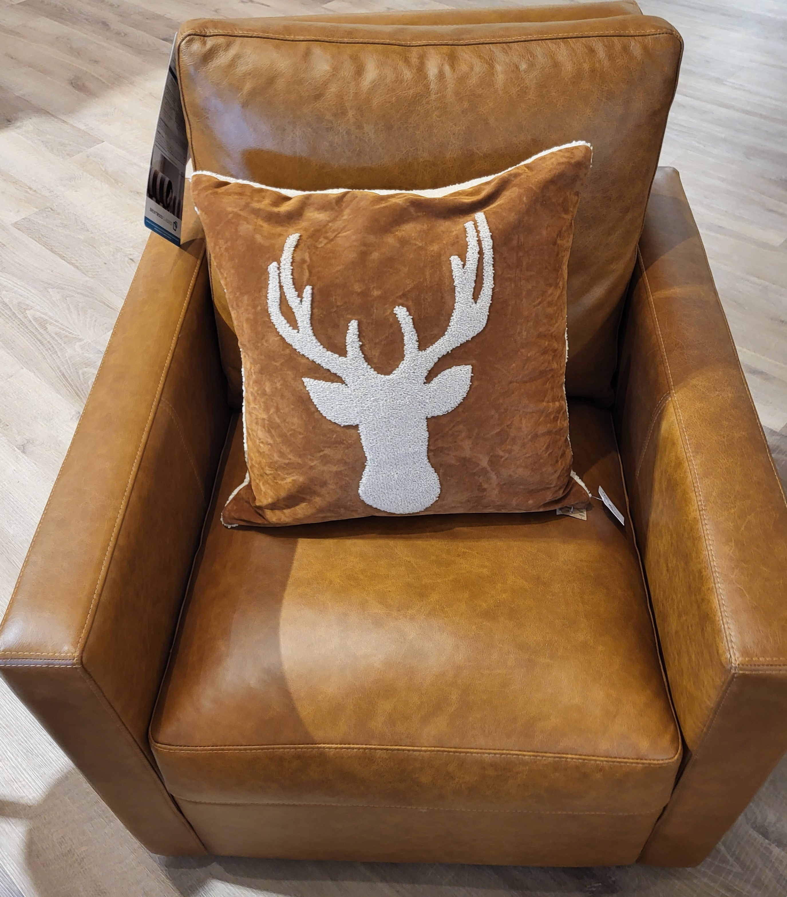Arlo Swivel Glider Chair Leather Bespoke Praline (2 in stock)