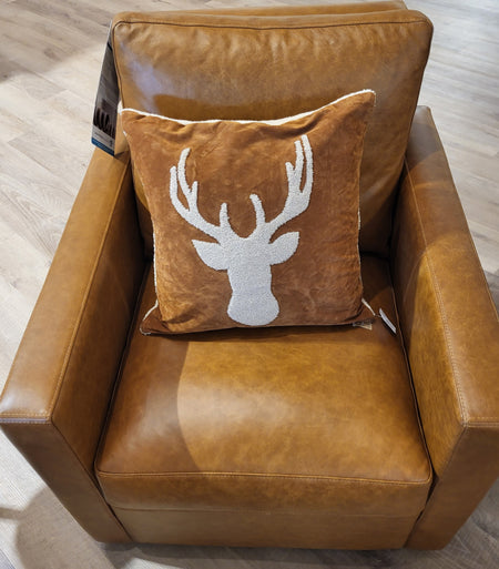 Arlo Swivel Glider Chair Leather Bespoke Praline (2 in stock)