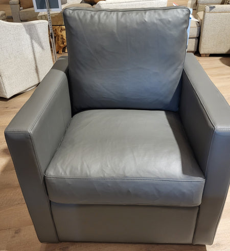 Arlo Swivel Glider Chair Leather Portfino Thunder (2 in stock)