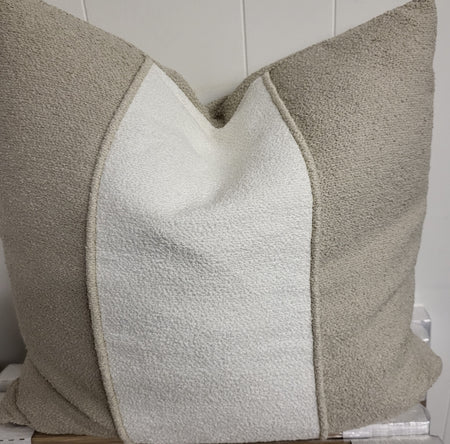 Artsy Boucle Putty with Chalk Sugar Cushion 22" x 22" (4 in stock)