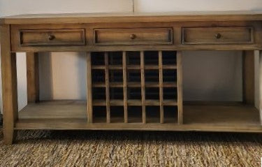 Rustic Irish Coast 3 Drawer Large Wine Console Table Weathered (2 in stock)