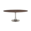 Aspen Oval Dining Table brown wood & Silver Metal Base (1 in stock)