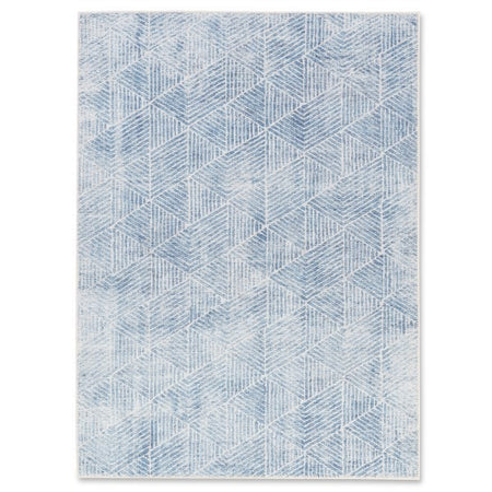 Aura Washable Spill Proof Rug Style 1060 Blue Tones 6'6" x 9' (1 in stock)