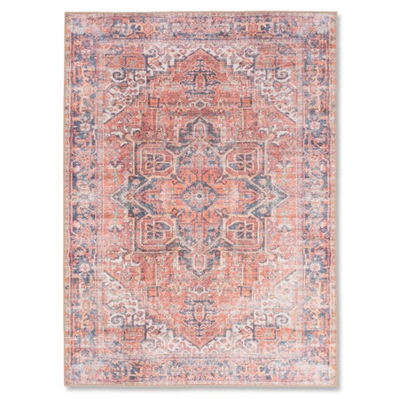 Aura Washable Spill Proof Rug Style 1403 Red Multi Tones 8' x 10'