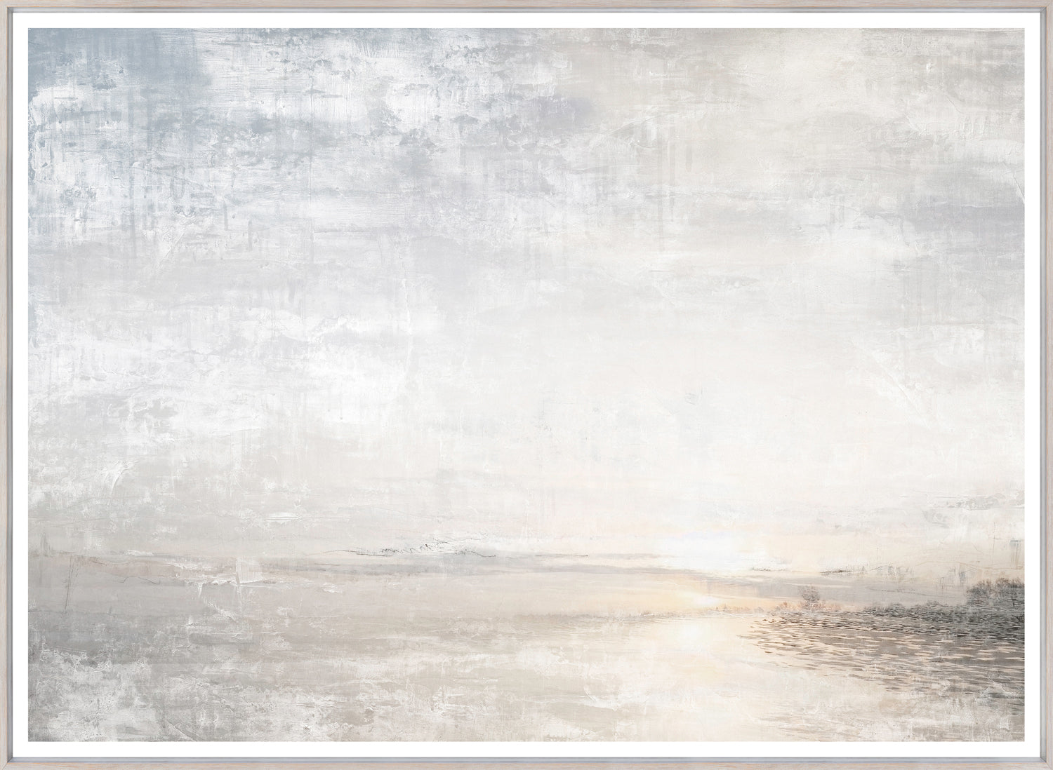 Aurora on the Lake framed art with glass