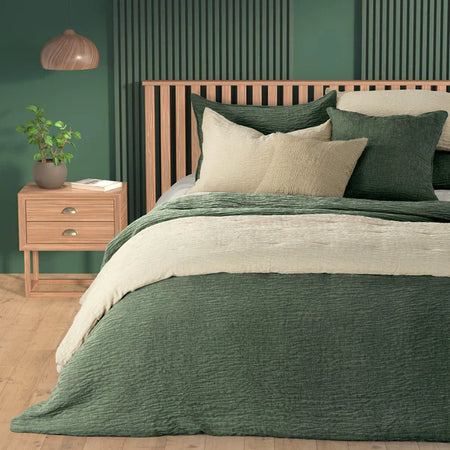 Barbara King Green Textured Velour Quilt  (1 in stock)