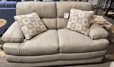 Bari Leather Loveseat from Italy Putty  (1 in stock) Oppportunity Buy