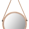 Round Beaded Mirror with Rope Hanger (2 in stock)