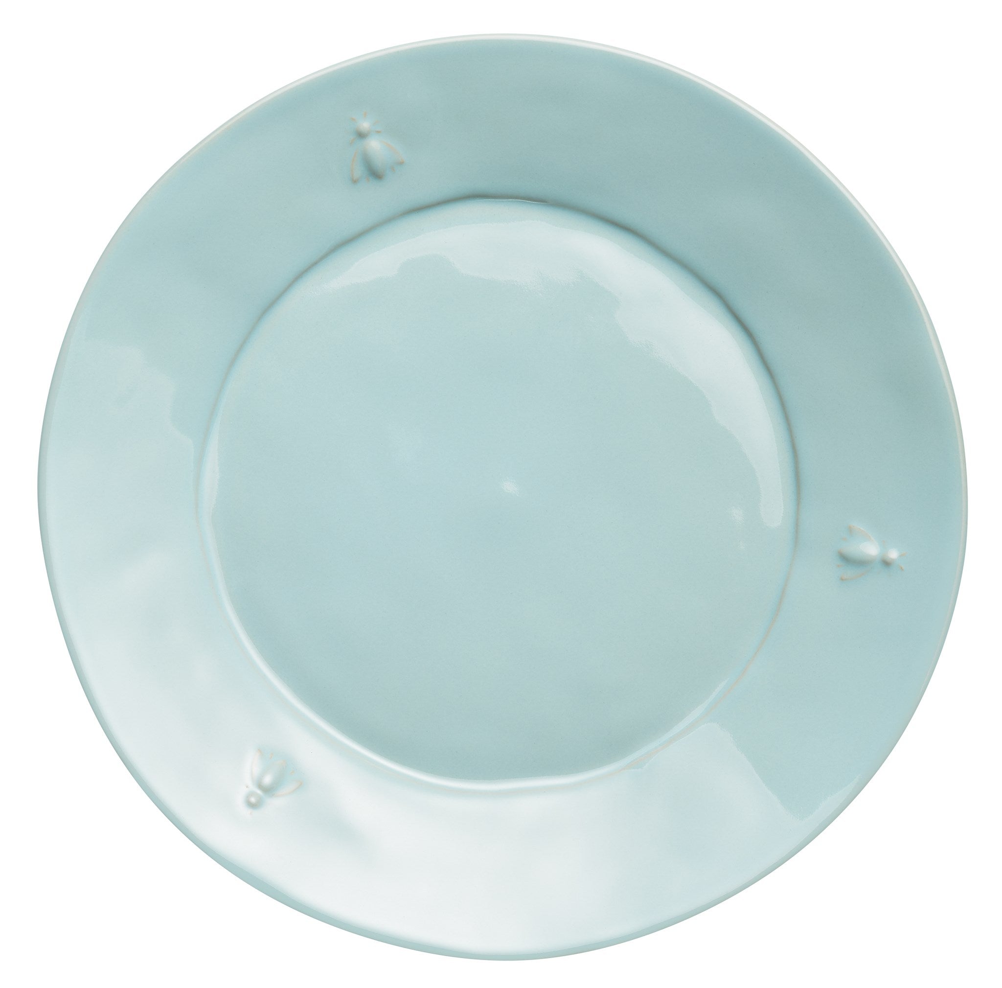 From Portugal, Embossed Pale Blue Bee Stoneware Dinner Plate (8 in stock)
