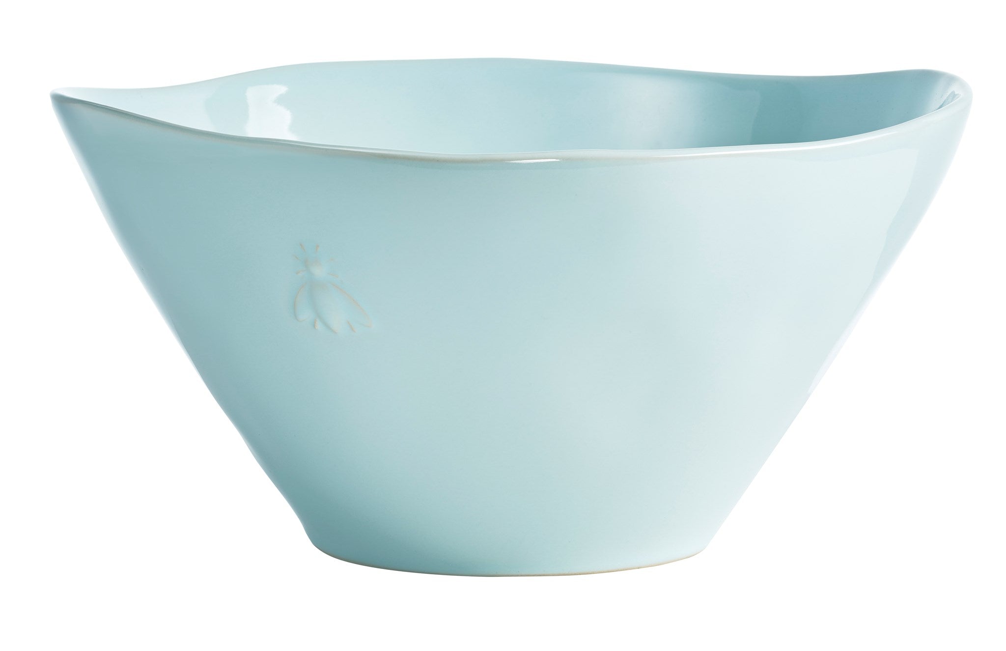 From Portugal, Embossed Pale Blue Bee Stoneware Large Serving Bowl (2 in stock)