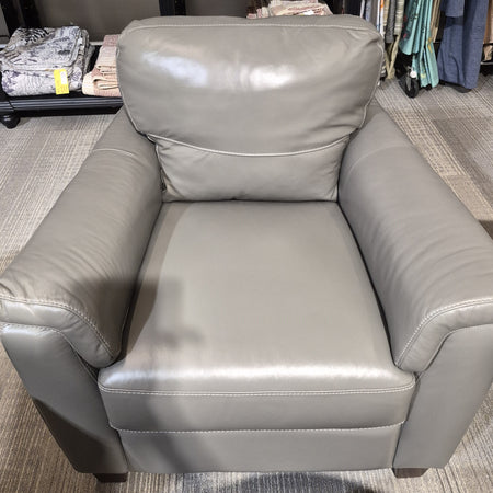Belfast Grey Leather Chair Made in Italy (1 in stock)