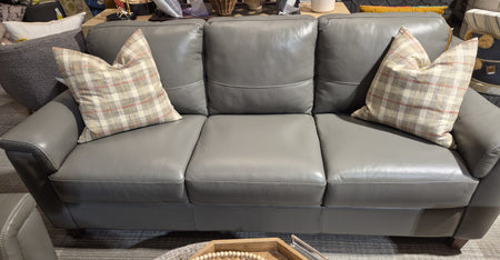 Belfast Leather Sofa from Italy Dark Grey  (1 in stock) Oppportunity Buy