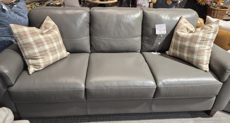 Belfast Leather Sofa from Italy Dark Grey  (1 in stock) Oppportunity Buy