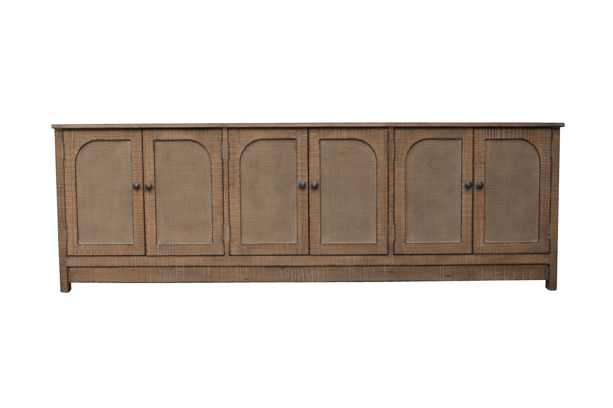 Blake 6 Door Cabinet Antique Natural Rattan Doors (2 in stock)