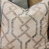 Bronte Ocean with Velvet Aqua Piping Cushion 22" x 22" (1 in stock)