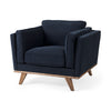 Brooks Wood Frame Upholstered Navy Chair (2 in stock)
