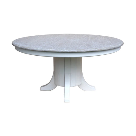 Charleston Dining Table White Base Riverwash Top 60" round (1 in stock)