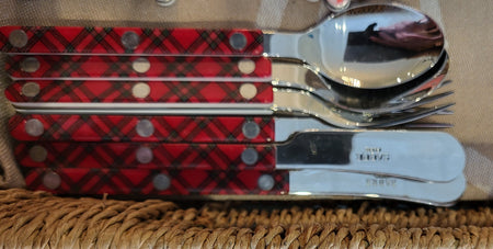 Sabre from Paris Bistrot Small Cake Fork Red Tartan ( 4 in stock)