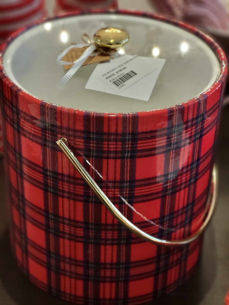 Tartan Ice Bucket with Lid (qty of 4 in stock)
