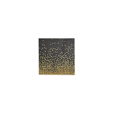 Confetti Black and Gold Lunch Paper Napkins  (qty of 6 in stock)