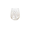 Confetti Clear and Gold Stemless Wine Glasses  (qty of 12 in stock)