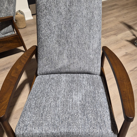 Cornell Recliner in Rhea Platinum Fabric with Maple Frame (2 in stock)