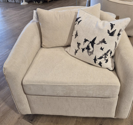 Round Tub Swivel Chair Cream Fabric (2 in stock) Oppportunity Buy