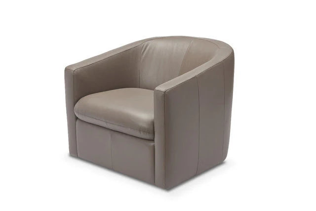 Creta Swivel Chair in Mushroom Leather Made In Italy (2 in stock)