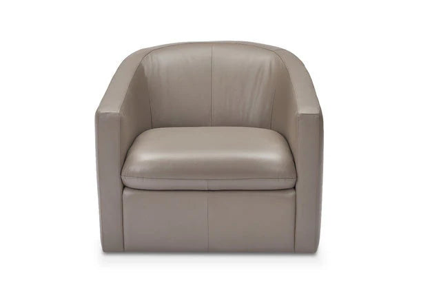 Creta Swivel Chair in Mushroom Leather Made In Italy (2 in stock)
