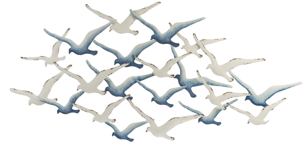 Distressed blue ombre bird metal wall decor (1 in stock)