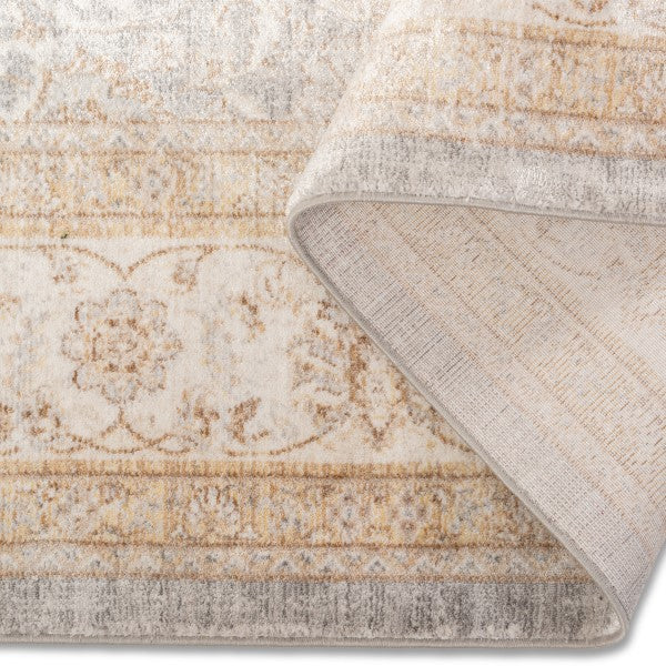 Elaxi Power Loomed Polyester Rug Style 55 Gold/Grey Tones 9' x 12' (1 in stock)