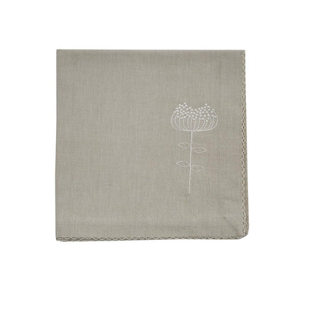 Natural Embroidered Florette Napkin set of 4  (6 sets in stock)