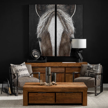 Equus Diptych Hand Painted On Wood (1 set in stock)