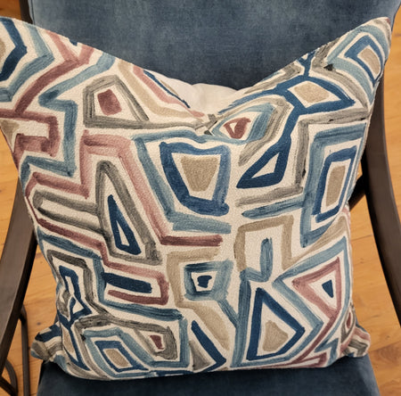 Etta Powder Blue with Spa Oyster Cushion 22" x 22" (4 in stock)