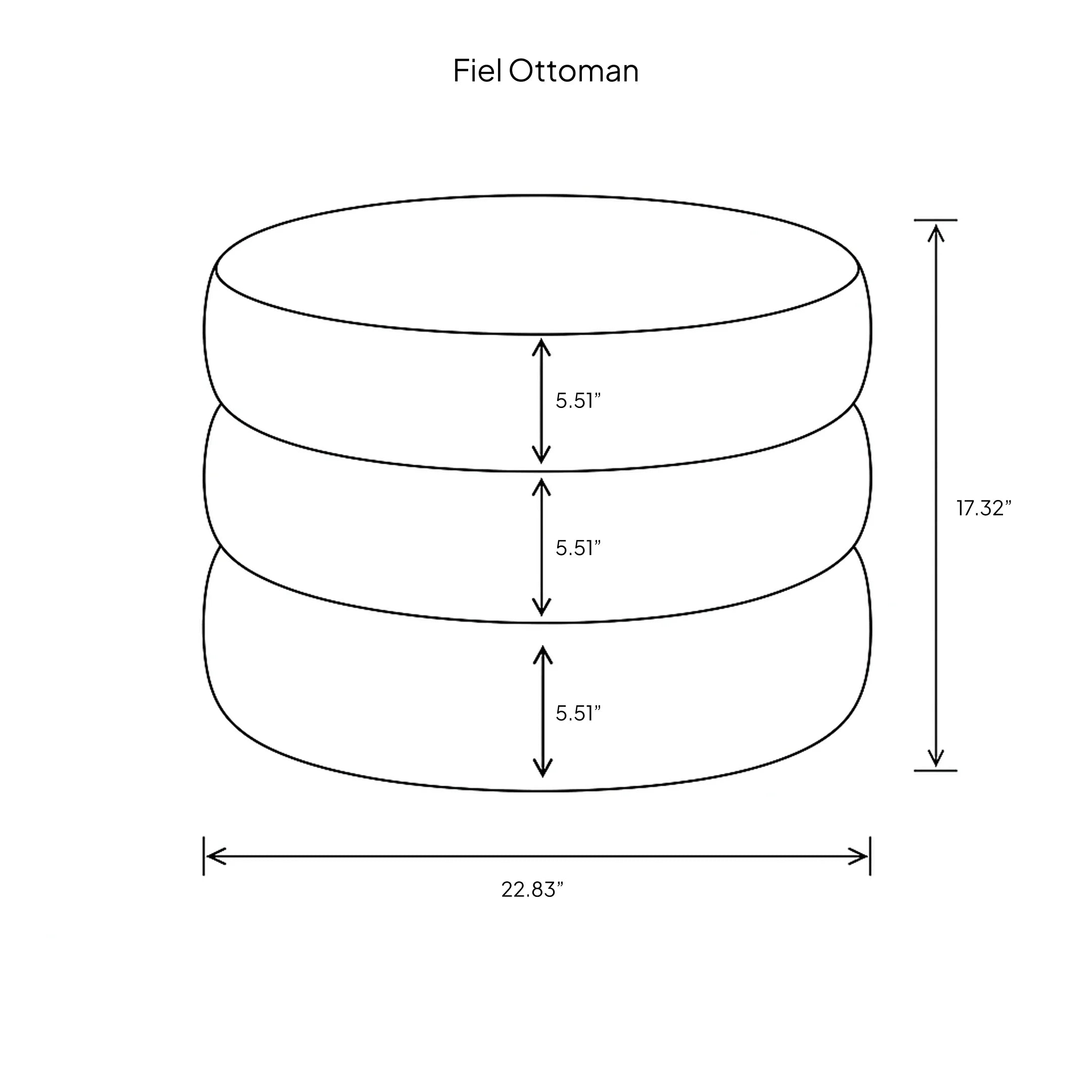 Fiel Truffle Boucle Ottoman 23" Round (4 in stock)