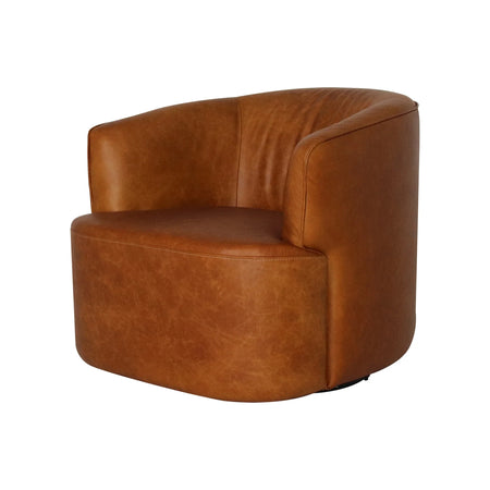 Fireside Saddle Leather Swivel Chair (2 in stock)
