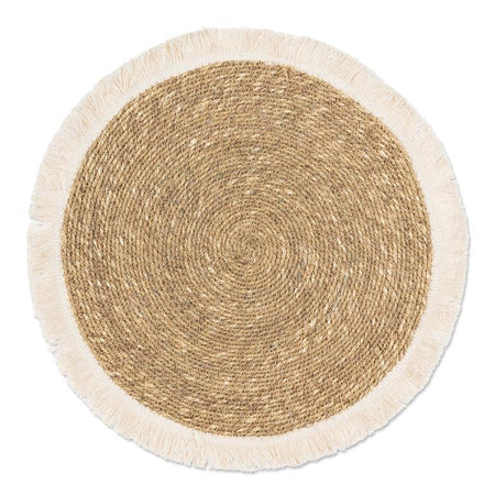 Ivory Round Fringed Placemat (8 in stock)
