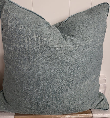 Gabriel Agean with Velvet Aqua Piping Cushion 22" x 22" (4 in stock)