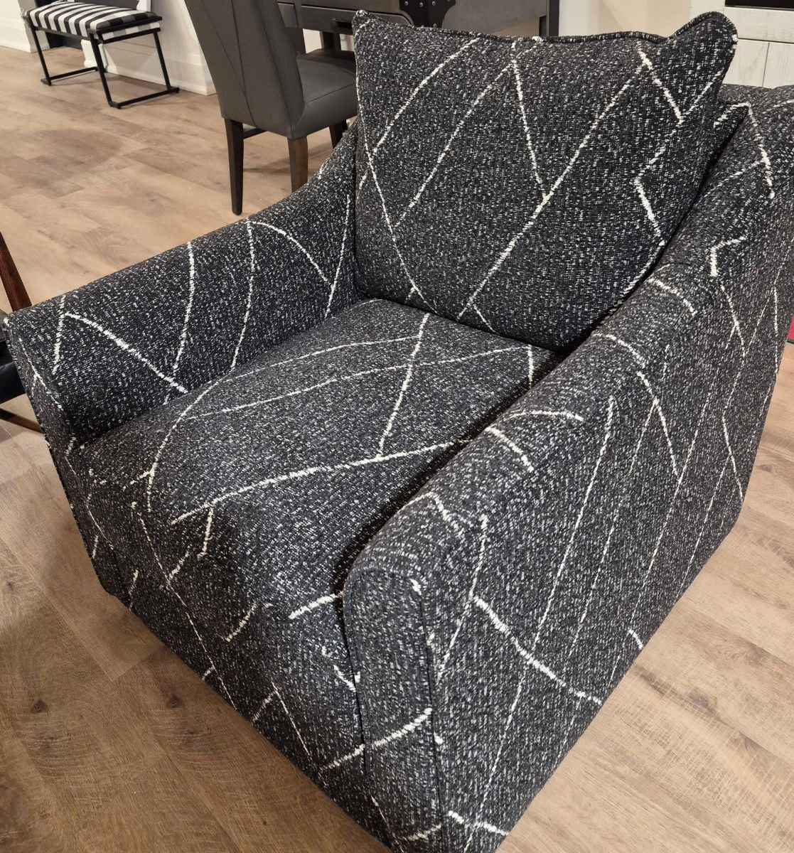 Gene  Swivel Chair Portico Midnight Fabric (2 in stock)