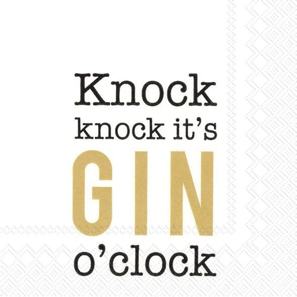 Gin O'Clock Gold Cocktail Size Paper Napkins (6 in stock)
